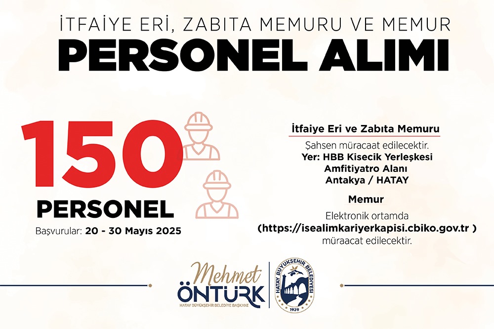 Büyükşehir 150 memur alımı yapacak