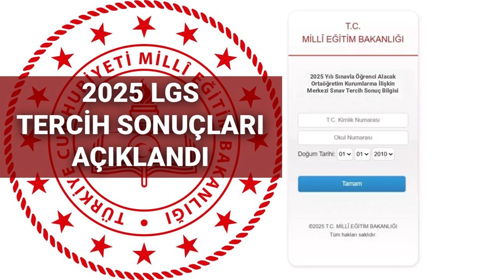 LGS tercih sonuçları açıklandı!