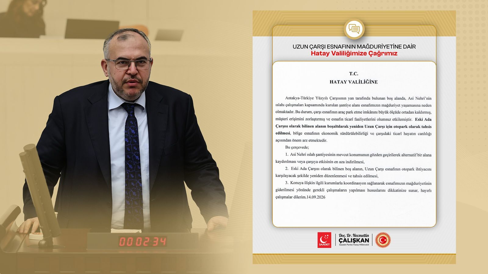 Milletvekili Çalışkan: Asi Nehri Projesi Ticari Hayatı Gölgelemesin