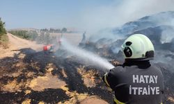 Saman balyaları alevlere teslim oldu
