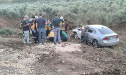 Otomobil zeytin bahçesine uçtu: 1 yaralı