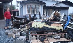 Deprem sonrası inşa ettikleri evlerinde alevler içinde kalan aile korku dolu anlar yaşadı