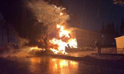 Antakya’da şantiyede korkutan yangın