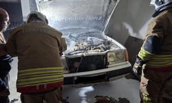 Samandağ’da otomobil yangını