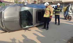 Kırıkhan’da otomobil yan yattı: 2 yaralı