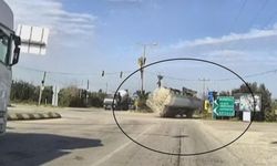 Yakıt yüklü tanker portakal bahçesine uçtu