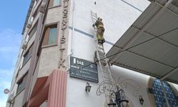 İpe dolanan kuş kurtarıldı