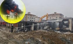 İşçilerin kaldığı 2 katlı yatakhane alevlere teslim oldu