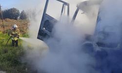 Kırıkhan'da kamyon yangını