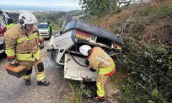 Belen’de otomobil takla attı: 2 yaralı
