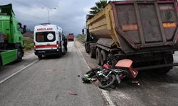 Hafriyat kamyonuyla çarpışan motosikletin sürücüsü yaralandı