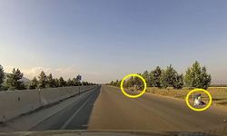 Motosikletteki çiftin yere savrulduğu anlar