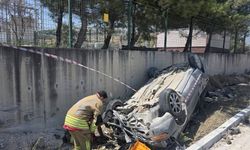 Takla atan aracın sürücüsü yaralandı