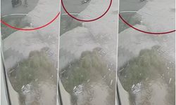 Motosiklet ve bisikletli çocuğun çarpıştığı anlar kamerada