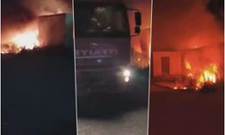 Alev topuna dönen konteyner kullanılamaz hale geldi