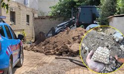 Kepçeyle kazı yapılırken mozaik bulundu