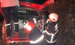 Kontrolden çıkan otomobil ormanlık alana uçtu: 4 yaralı