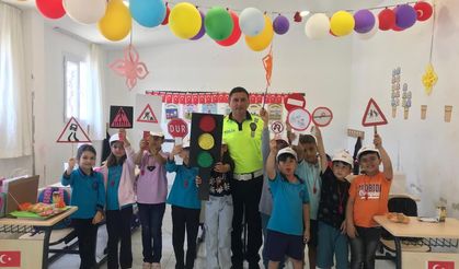 İlkokul öğrencilerine trafik eğitimi verildi