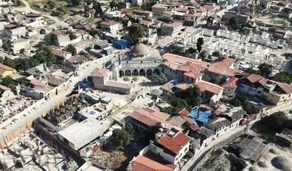 Depremin yıktığı Habib-i Neccar Camii'nde ihya çalışmaları hızla sürüyor