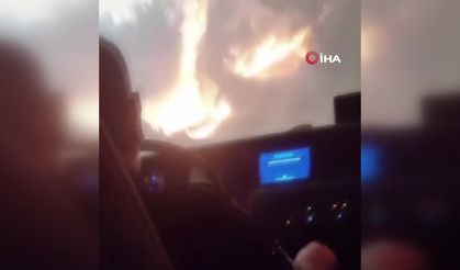 Alevler içinde kalan yangın savaşçılarının zor anları