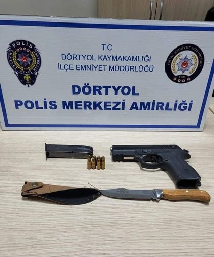 Üzerinde silah ve bıçak çıkan şahıs tutuklandı