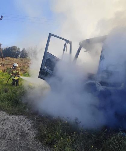 Kırıkhan'da kamyon yangını