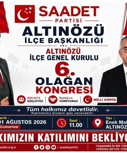 Saadet Partisi Altınözü İlçe Başkanlığı'ndan Kongreye Davet