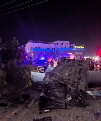Takla atan otomobildeki 3 kişi yaralandı