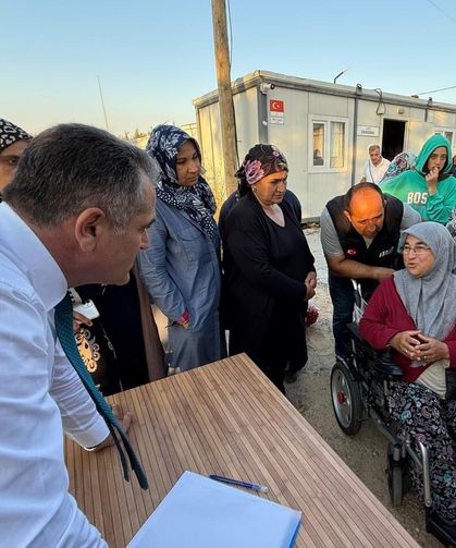 Antakya'da konteyner kentlerden tahliye süreciyle ilgili bilgilendirmeler devam ediyor