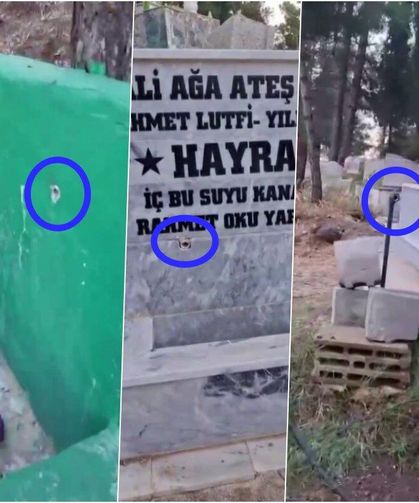 Mezarlıktaki muslukları çalan hırsızlara vatandaştan tepki