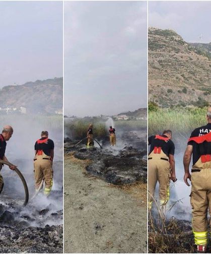 Samandağ’da bahçe yangını büyümeden söndürüldü