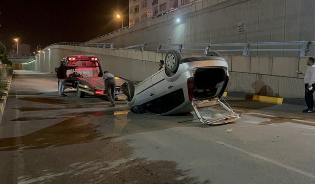 Takla atan araçtan burnu bile kanamadan çıktı