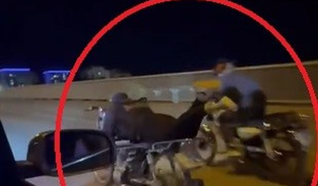 Akan trafikte motosikletin üzerinde ölümüne yolculuk