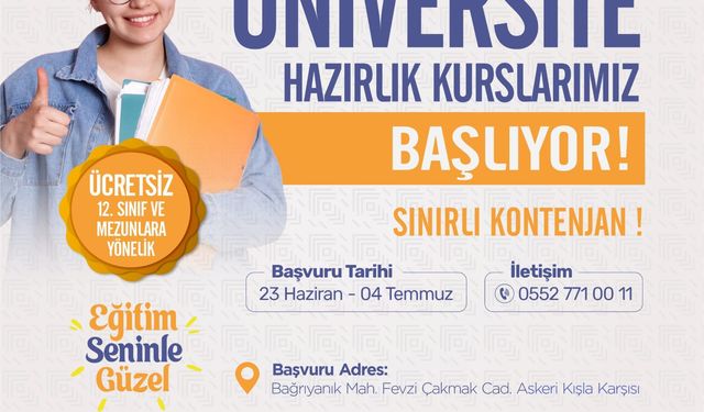 Üniversite hazırlık kursları başlıyor