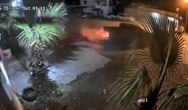 Drift atmaya doymayan sürücü kamerada