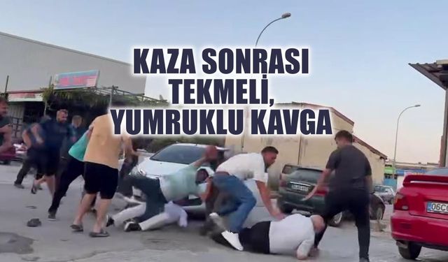 Kaza sonrası tekmeli, yumruklu kavga