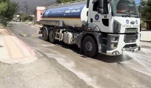 Antakya’da yangından etkilenen bölgelerde hummalı temizlik çalışması