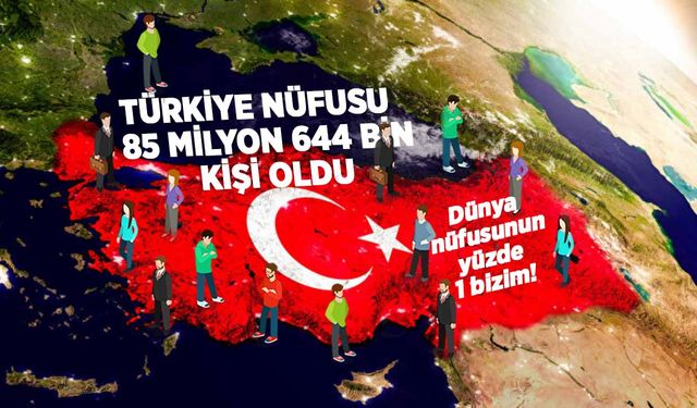 Türkiye nüfusu 85 Milyon 644 bin kişi oldu