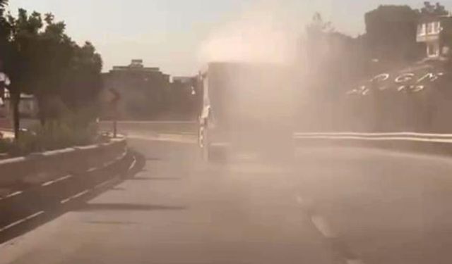 Tozu dumana katan kamyon sürücüsüne ceza uygulandı