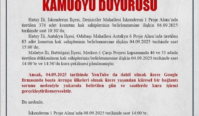 Google'daki Küresel Sorun Kura Çekimini Vurdu