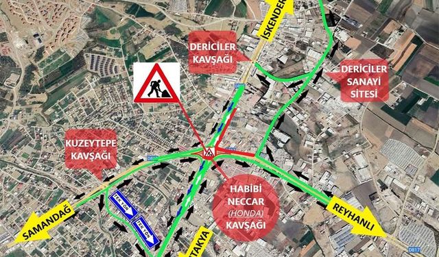 Habibi Neccar kavşağı büyük oranda trafiğe kapatıldı