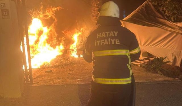 Park halindeki otomobil alevlere teslim oldu