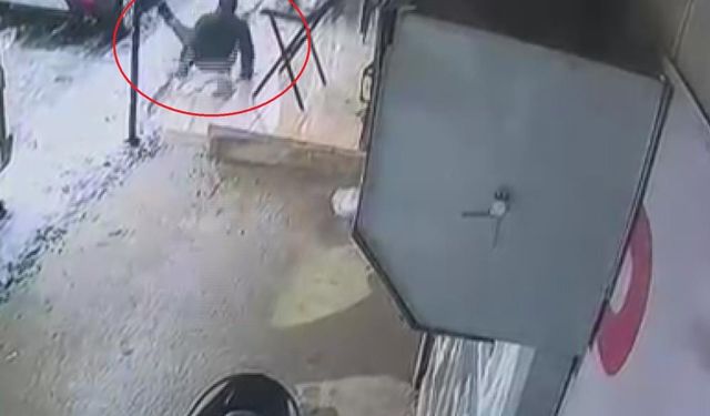 Kar yağışından dolayı kayganlaşan zemine ayağını atan yerle bir oldu