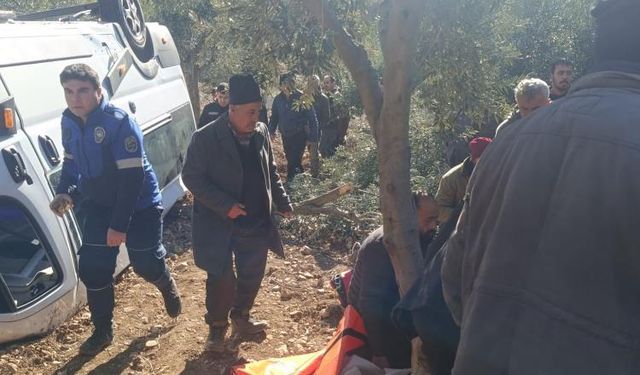 Öğrenci servisi zeytinliğe uçtu: 5 yaralı