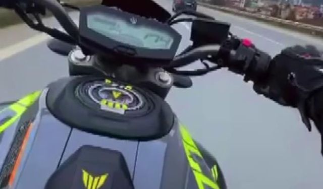 Otobanda 174 kilometre hızla ölüme meydan okuyan motosikletliye 45 bin TL ceza