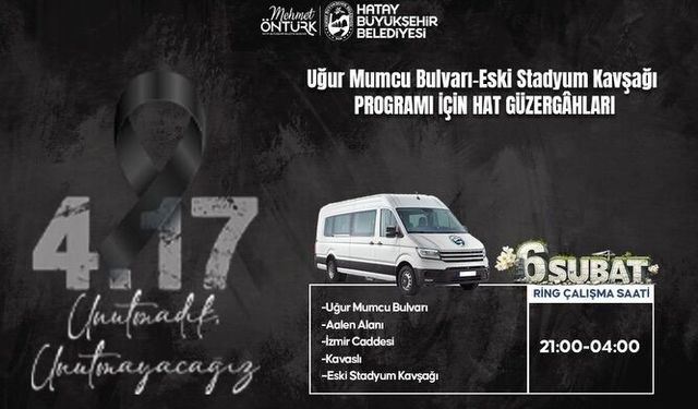 HBB’den 6 Şubat’a özel ücretsiz toplu ulaşım