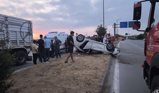 Dörtyol’da takla atan otomobilin sürücüsü yaralandı