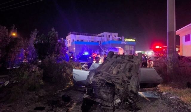 Takla atan otomobildeki 3 kişi yaralandı