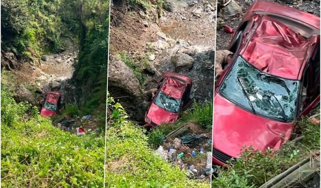 Payas'ta uçurumdan yuvarlanan otomobilin sürücüsü yuvarlandı