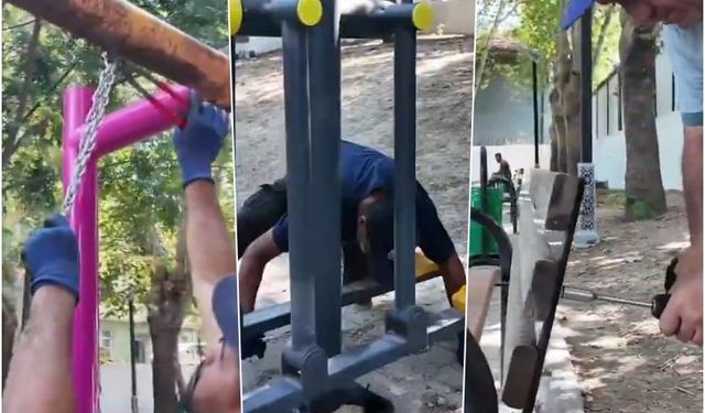 Antakya’daki parklarda bakım ve yenileme çalışmaları sürüyor